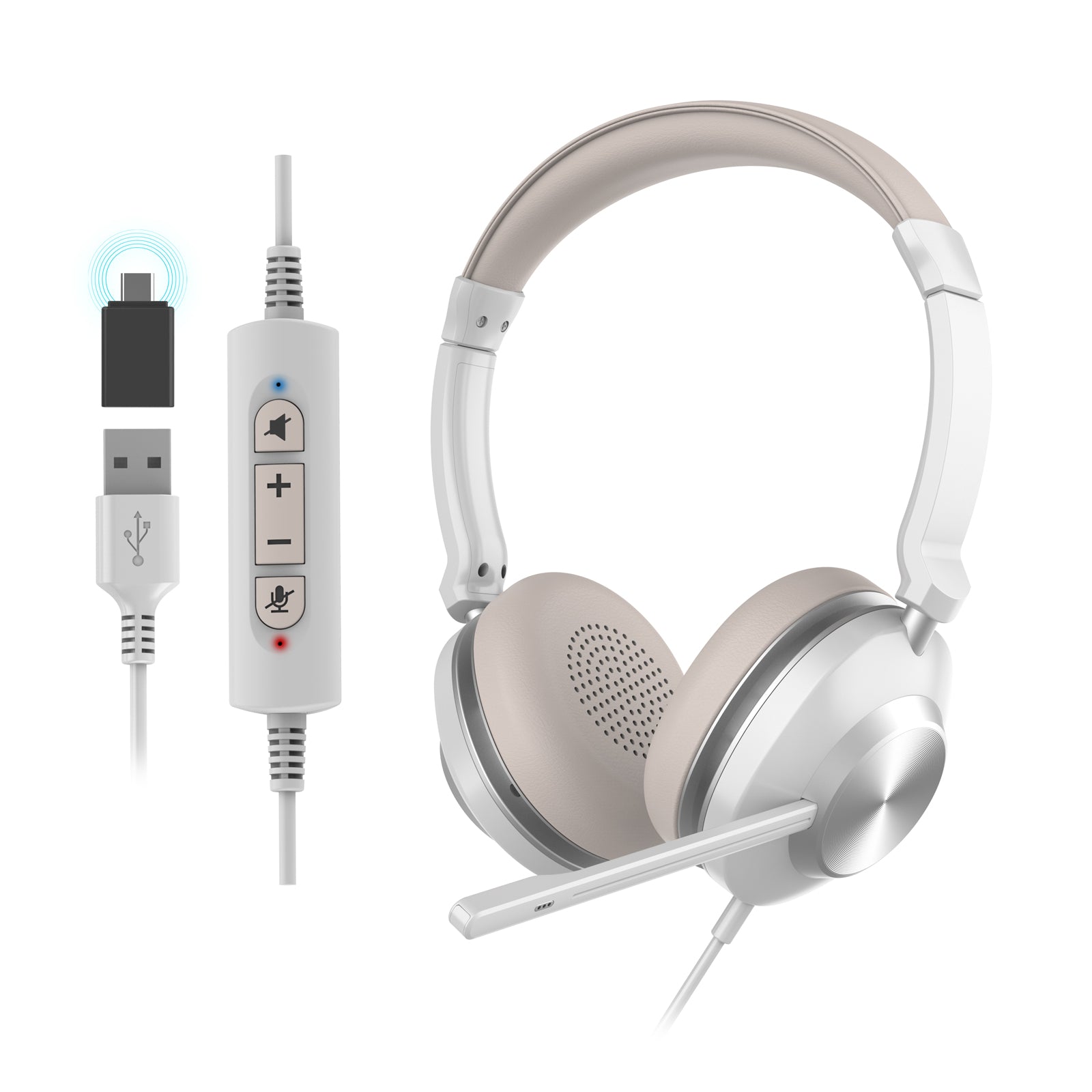 Vonztek:Wired Headset, Noise Canceling Mic, Individual Mute Button