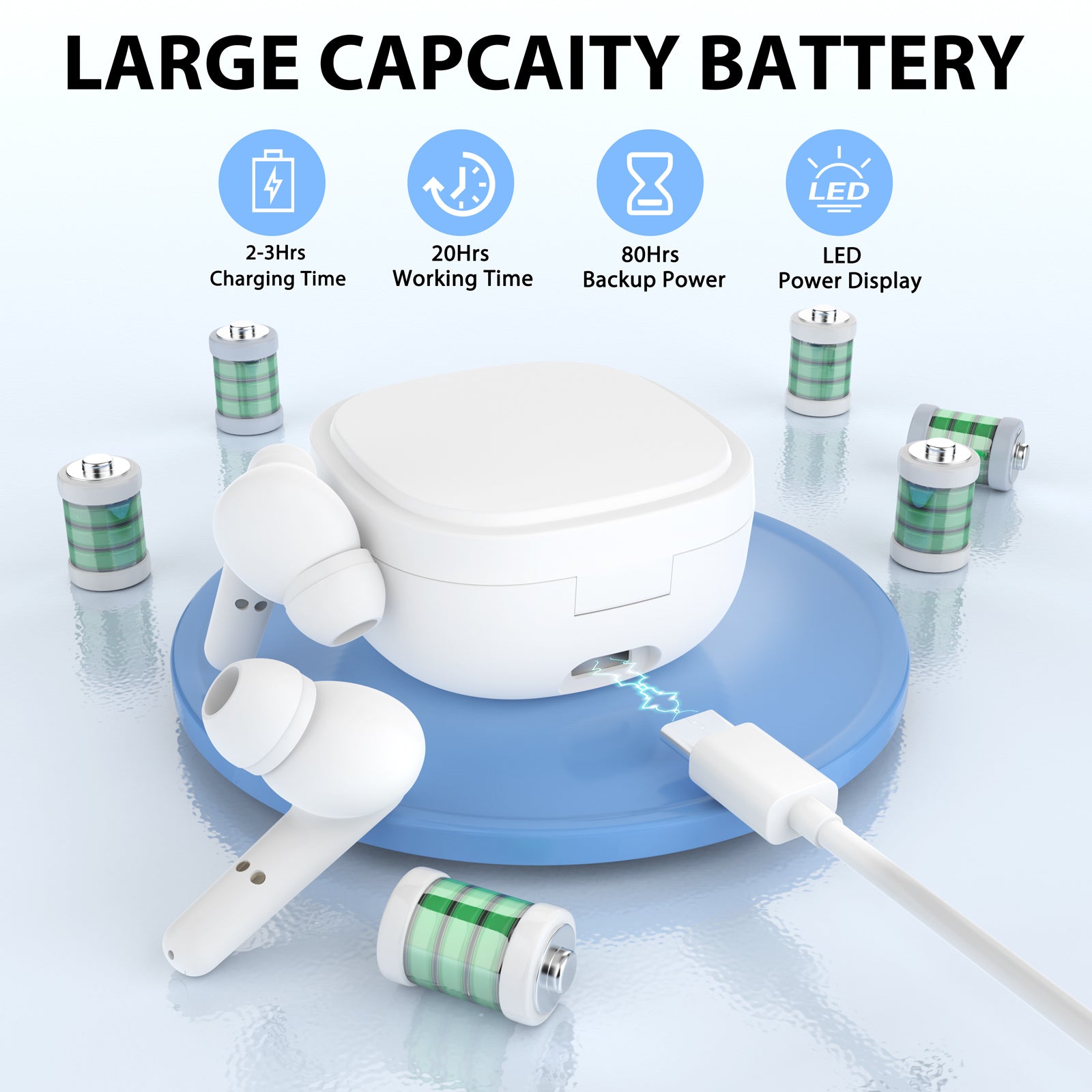 Hearing Aids, Hearing Aids for Seniors Rechargeable with Noise Cancelling, Hearing Amplifiers for Seniors & Adults Hearing Loss with Portable LED Power Display Charging Case