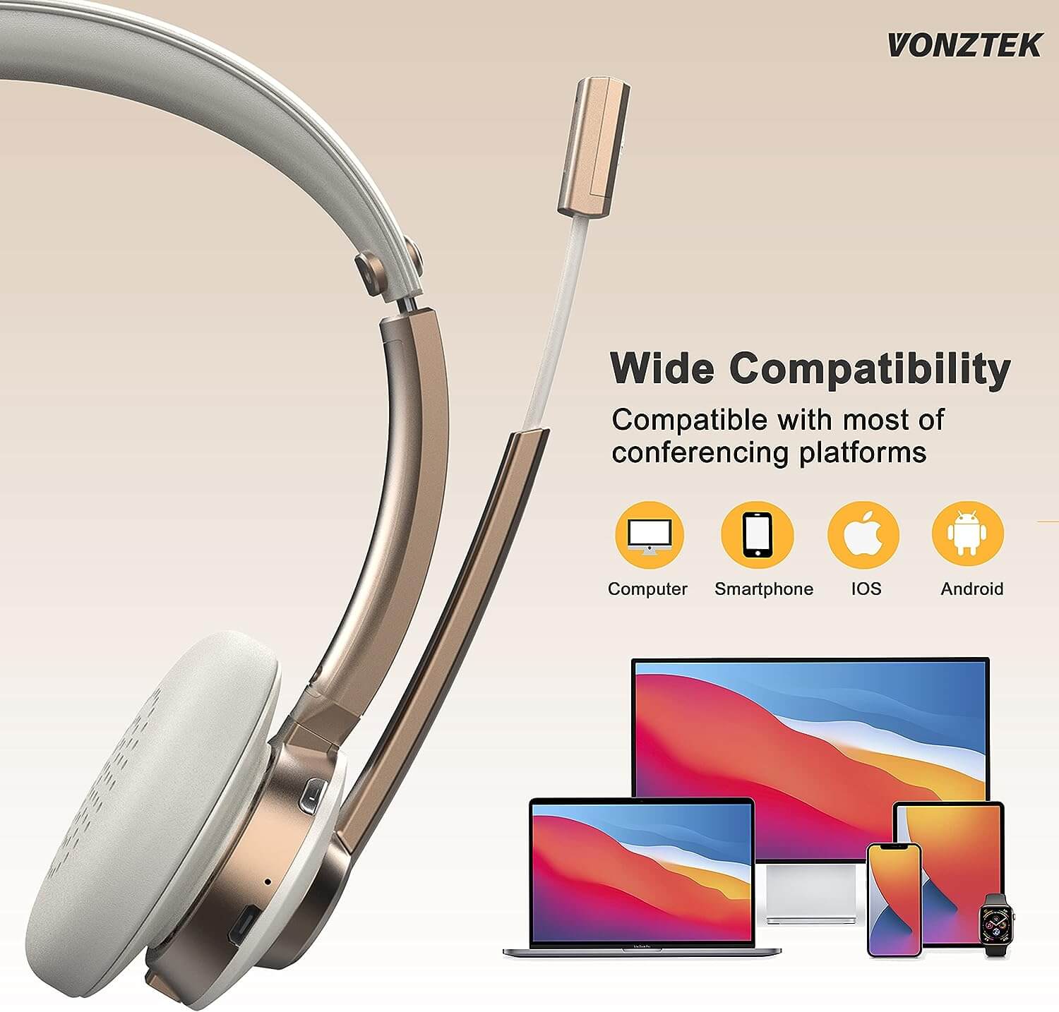 Wide compatibility,Compatible with most of conferencing platforms,Computer,Smartphone,IOS,Android.