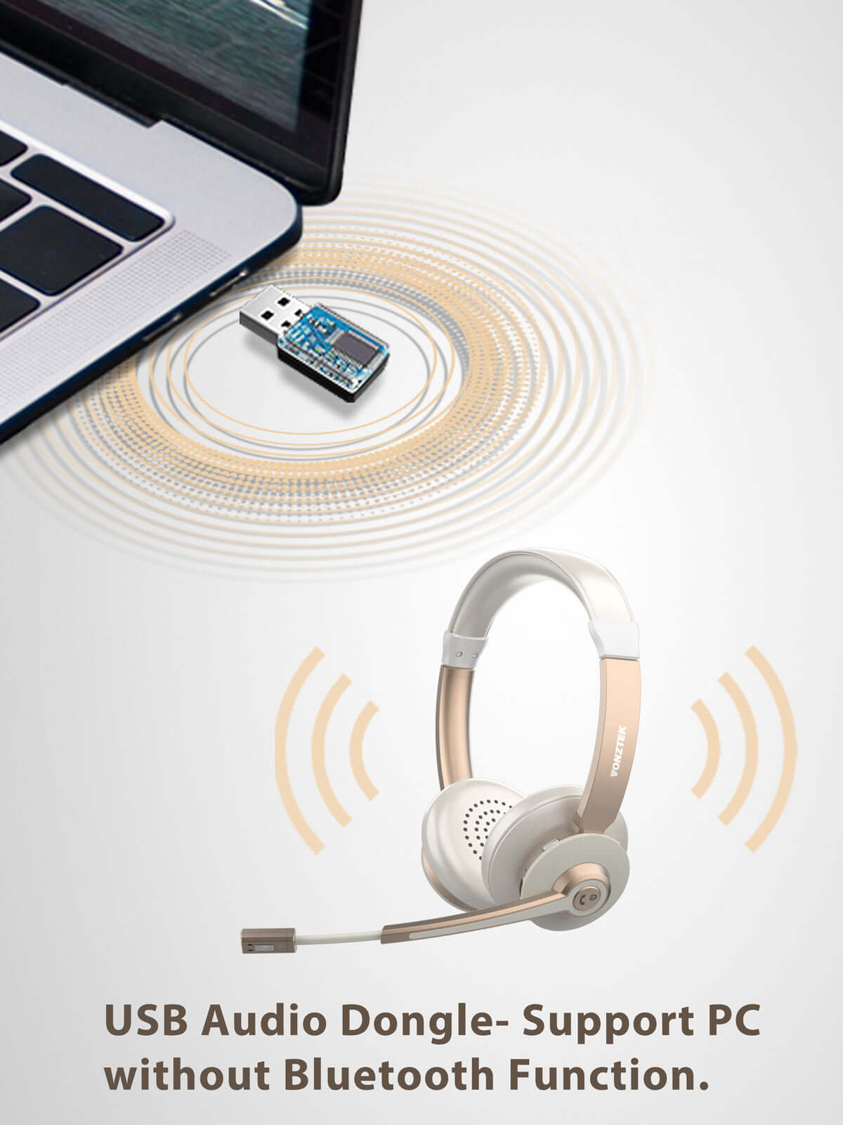 USB audio dongle-support PC without bluetooth function.