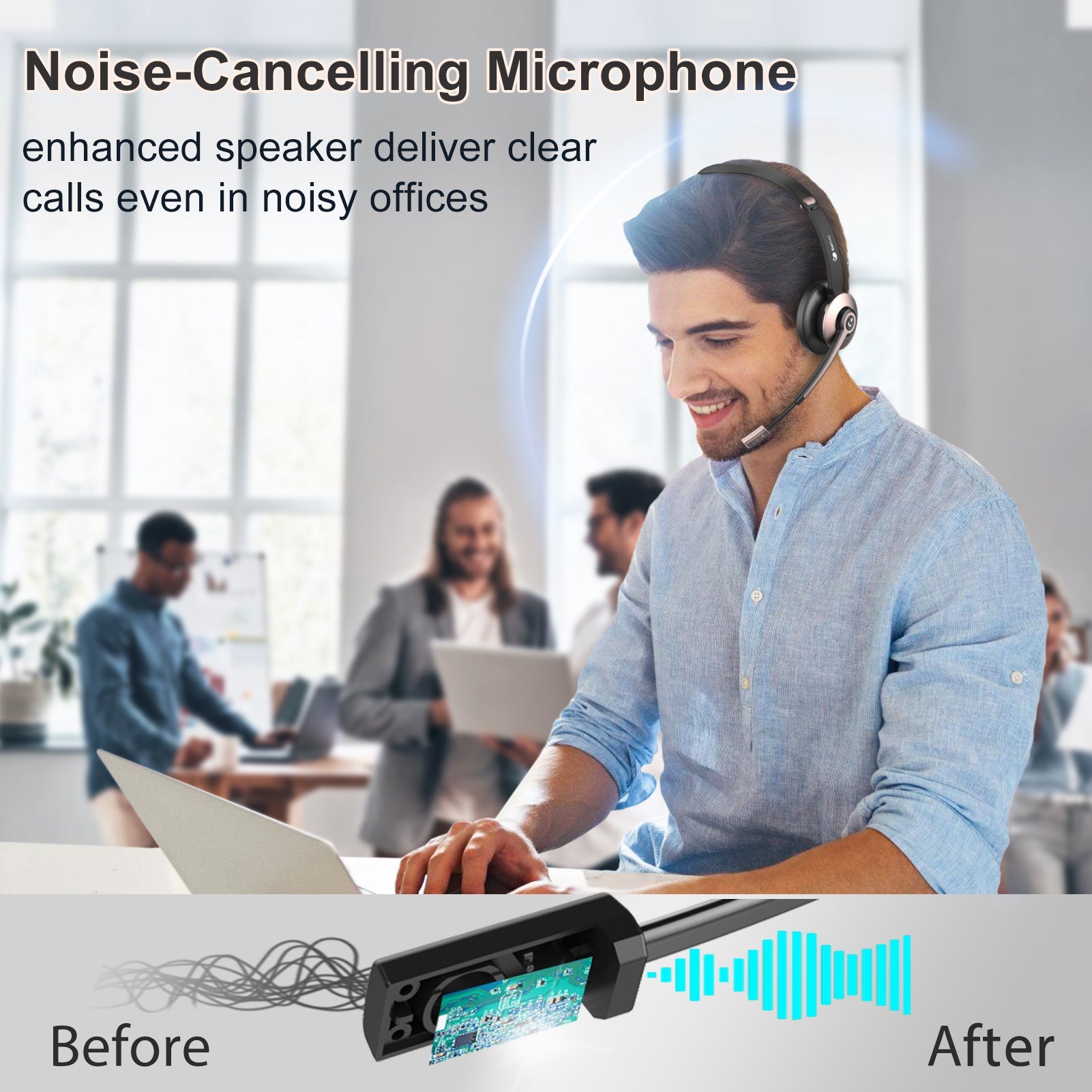 Earbay Rose Gold Wireless Headset with Microphone BT782-G