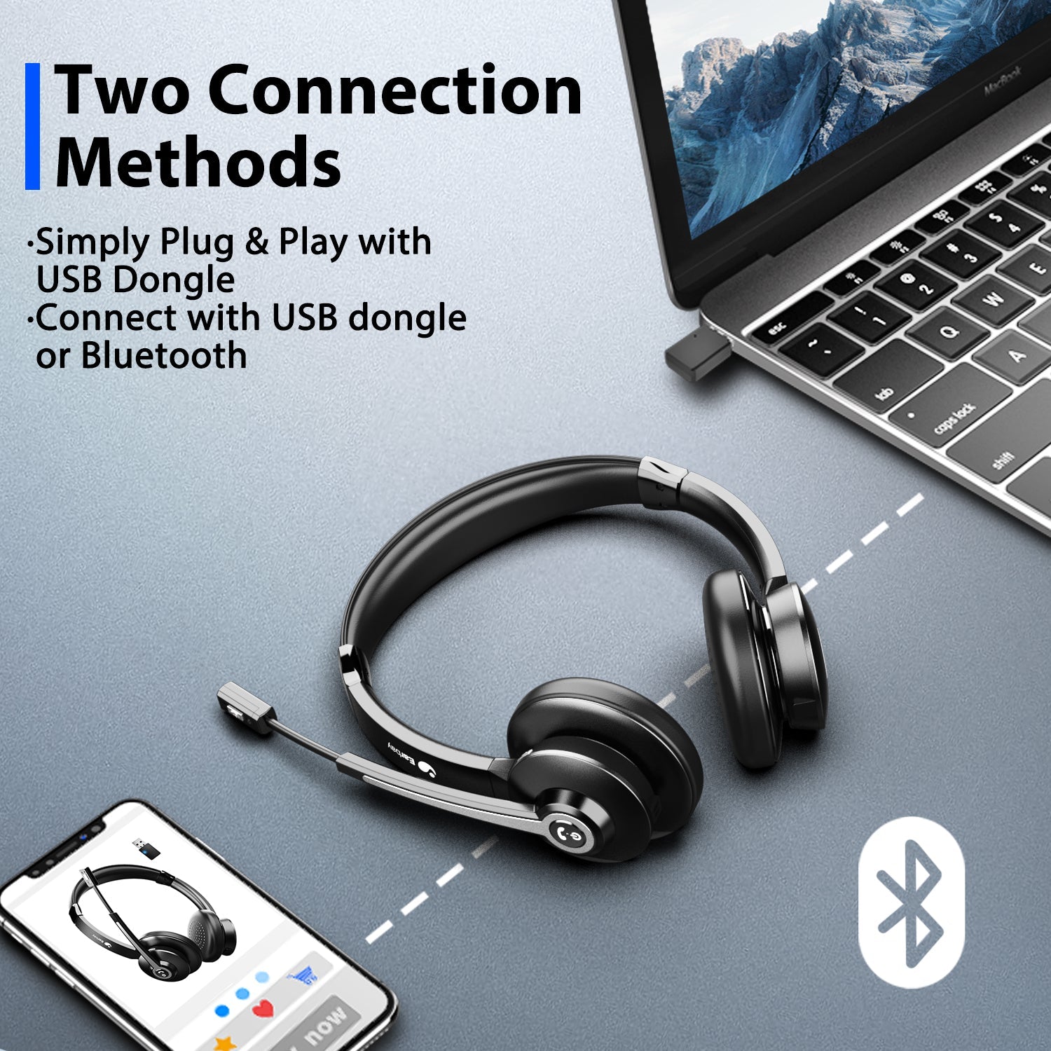 Bluetooth Headset with USB Dongle BT786-D