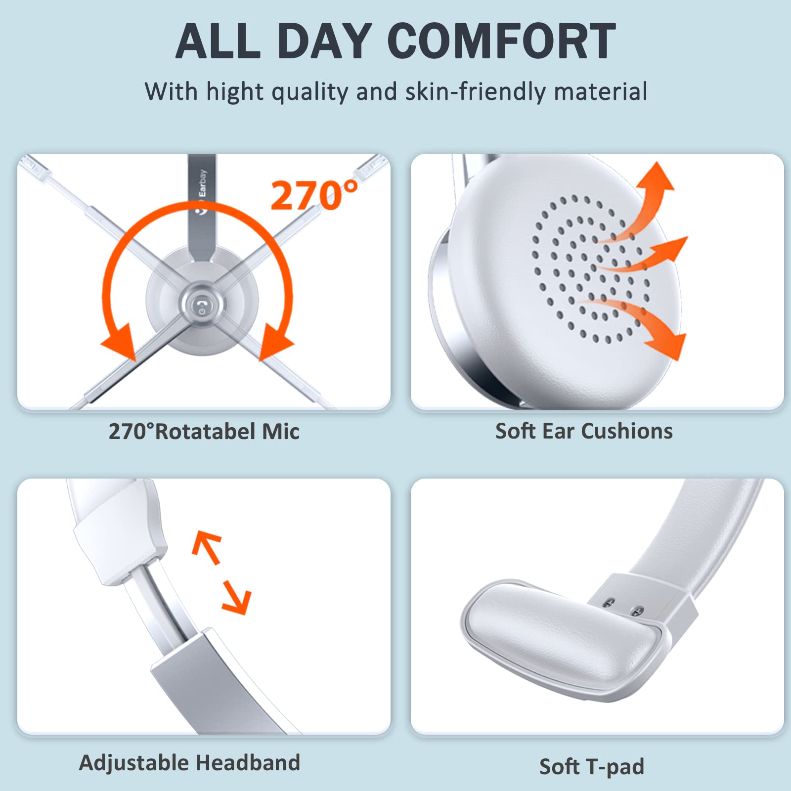 Earbay Single Ear Headset with Microphone BT783MB-D