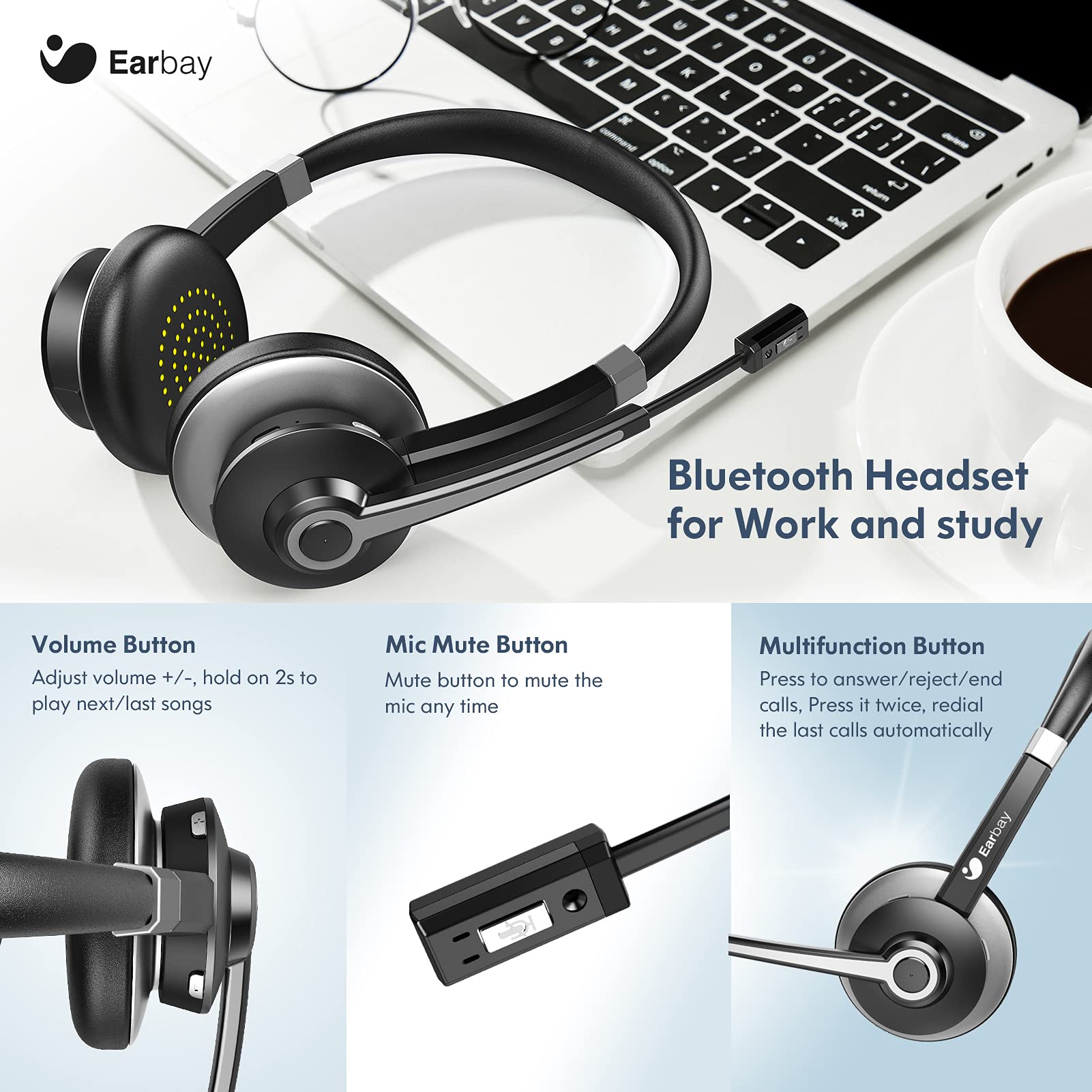 Earbay Bluetooth Headset with Microphone BT688JL