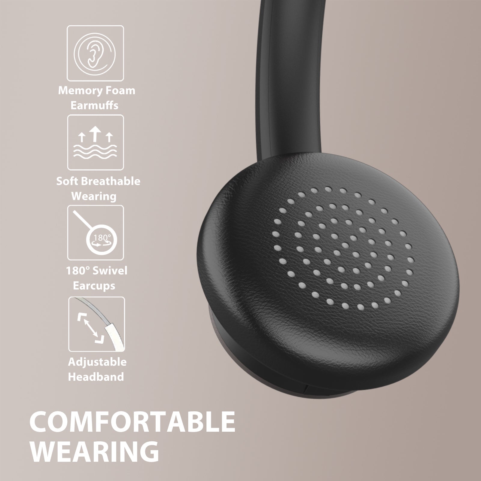 Earbay Rose Gold Bluetooth Headset with Microphone, USB Dongle BT782G-DG