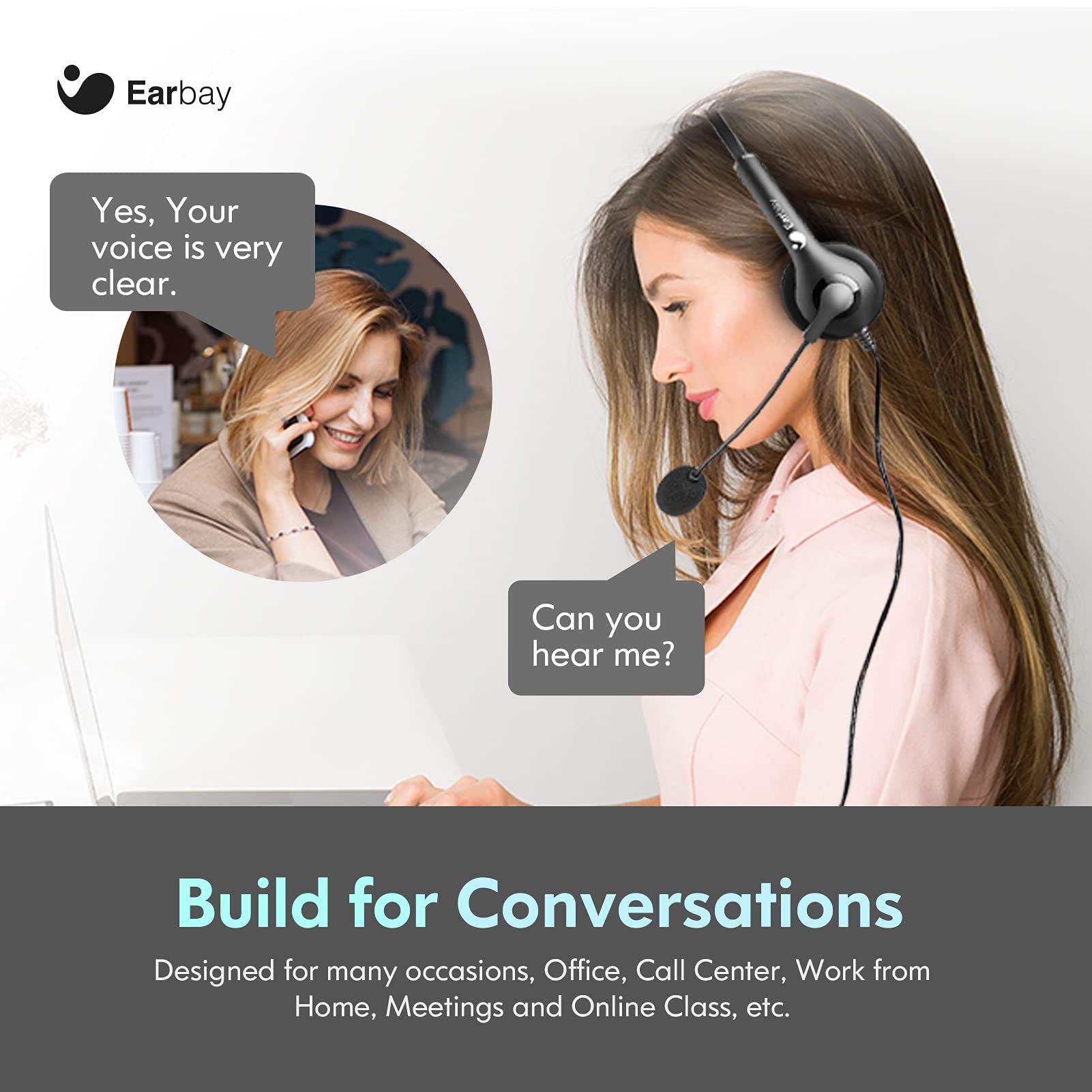 Wired Headset with Microphone 3.5mm Jack 382U3