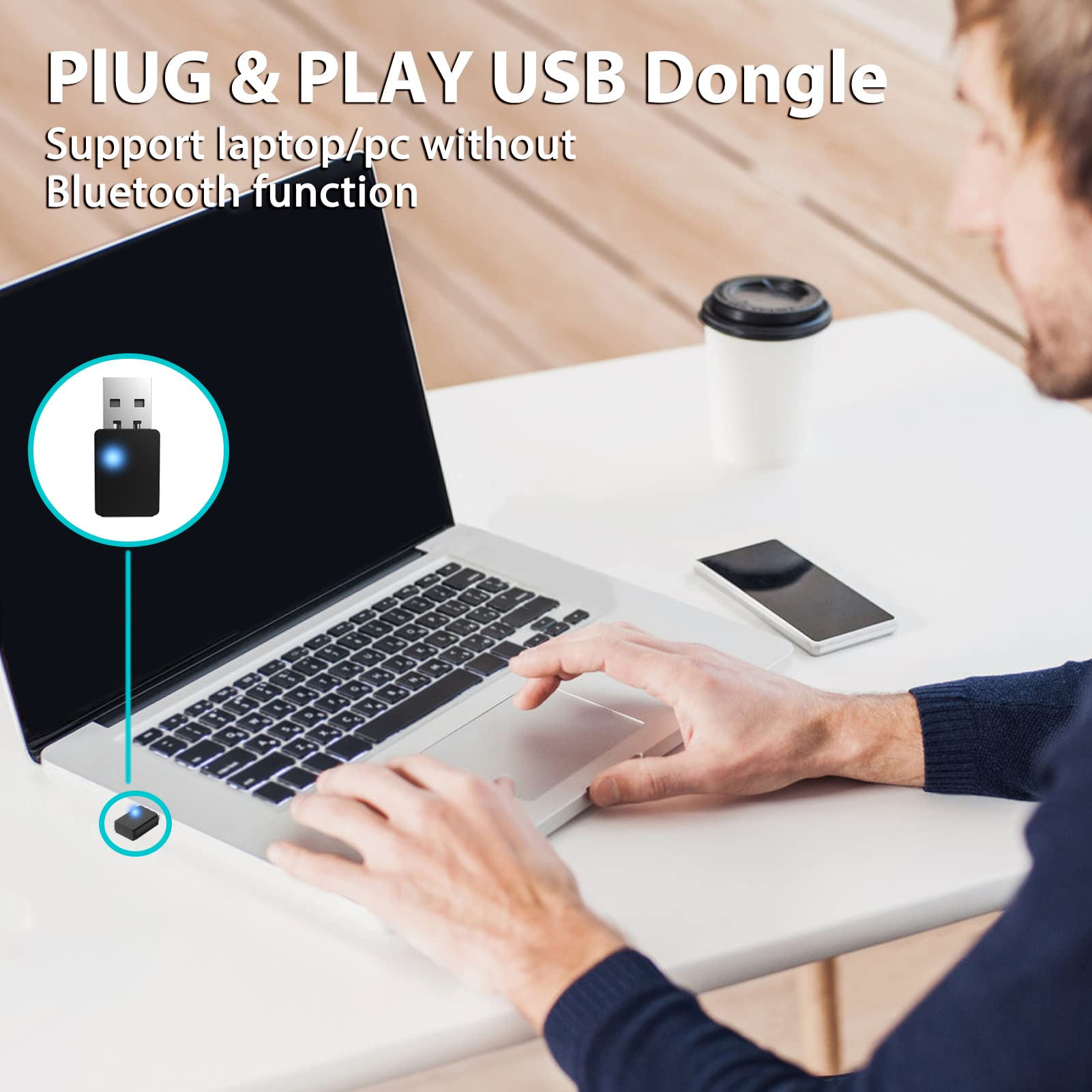 Earbay Trucker Bluetooth Headset with Microphone, USB Dongle & Charging Base BT783GH-D