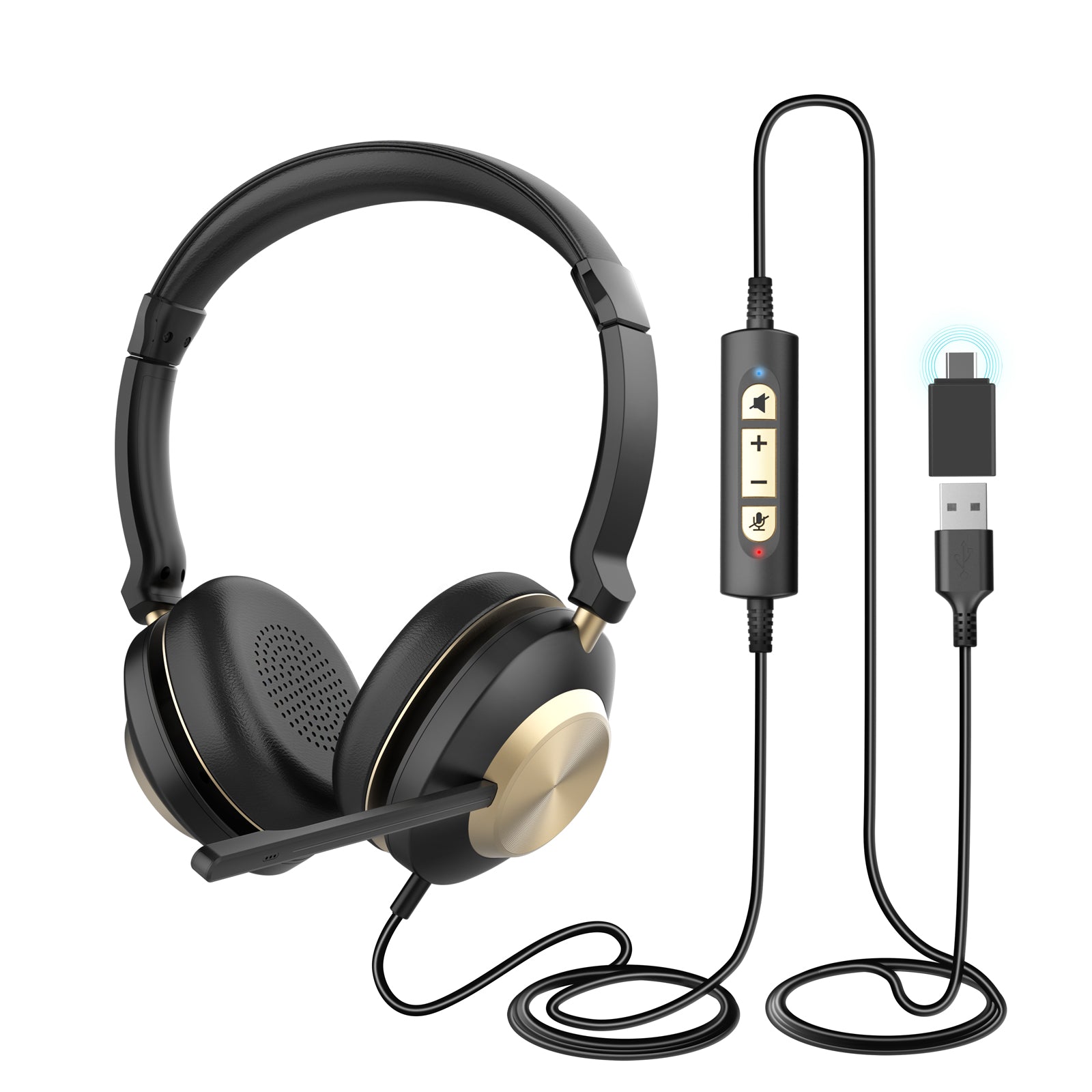 Vonztek:Wired Headset, Noise Canceling Mic, Individual Mute Button