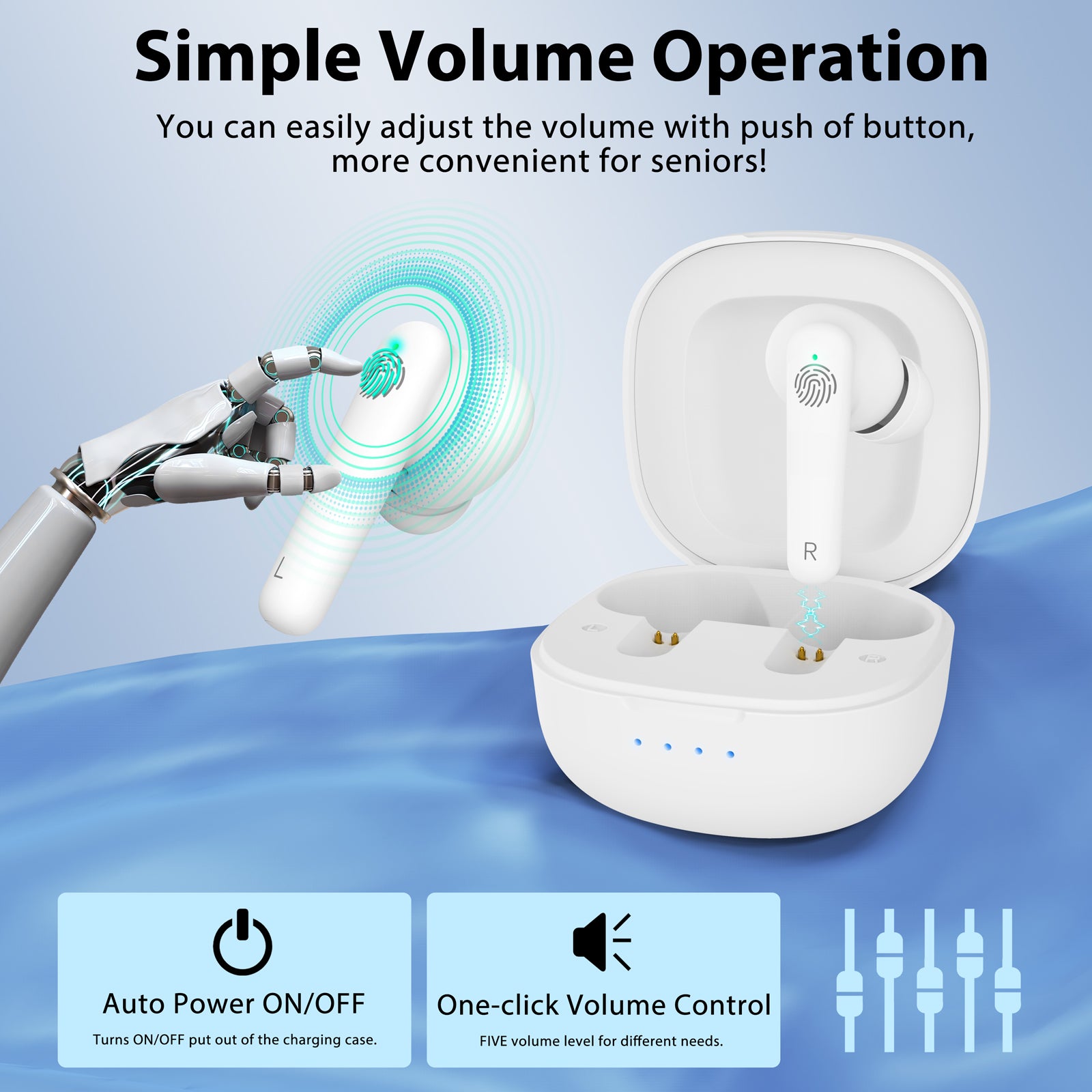 Hearing Aids, Hearing Aids for Seniors Rechargeable with Noise Cancelling, Hearing Amplifiers for Seniors & Adults Hearing Loss with Portable LED Power Display Charging Case