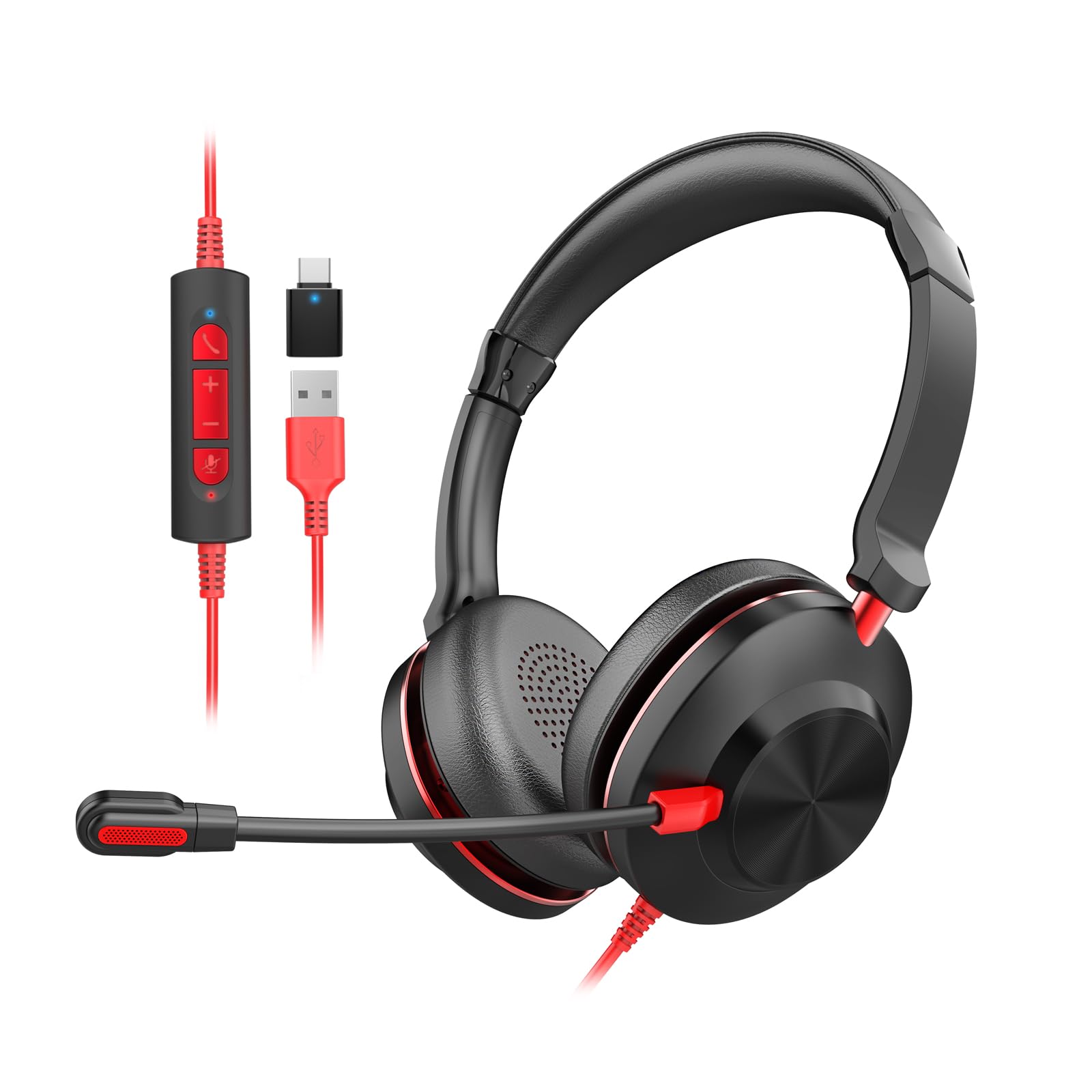 Vonztek:Wired Headset, Noise Canceling Mic, Individual Mute Button