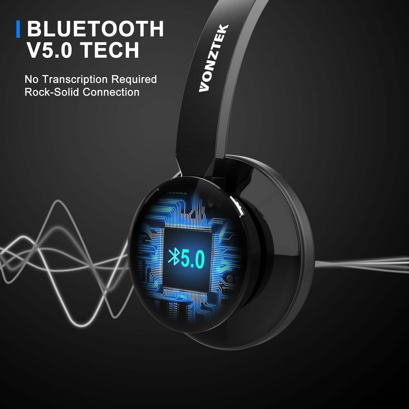Bluetooth V5.0 Tech,No transcription Required,Rock-Solid Connection