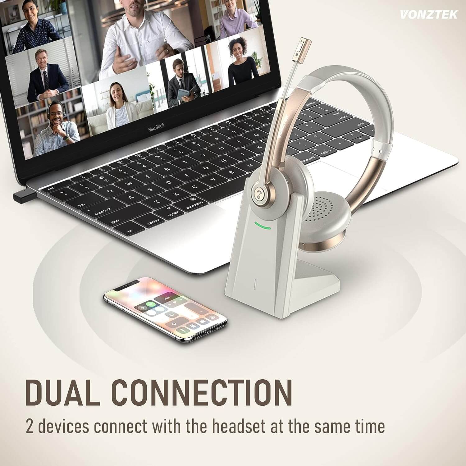 How to connect gold wireless headset to discount phone