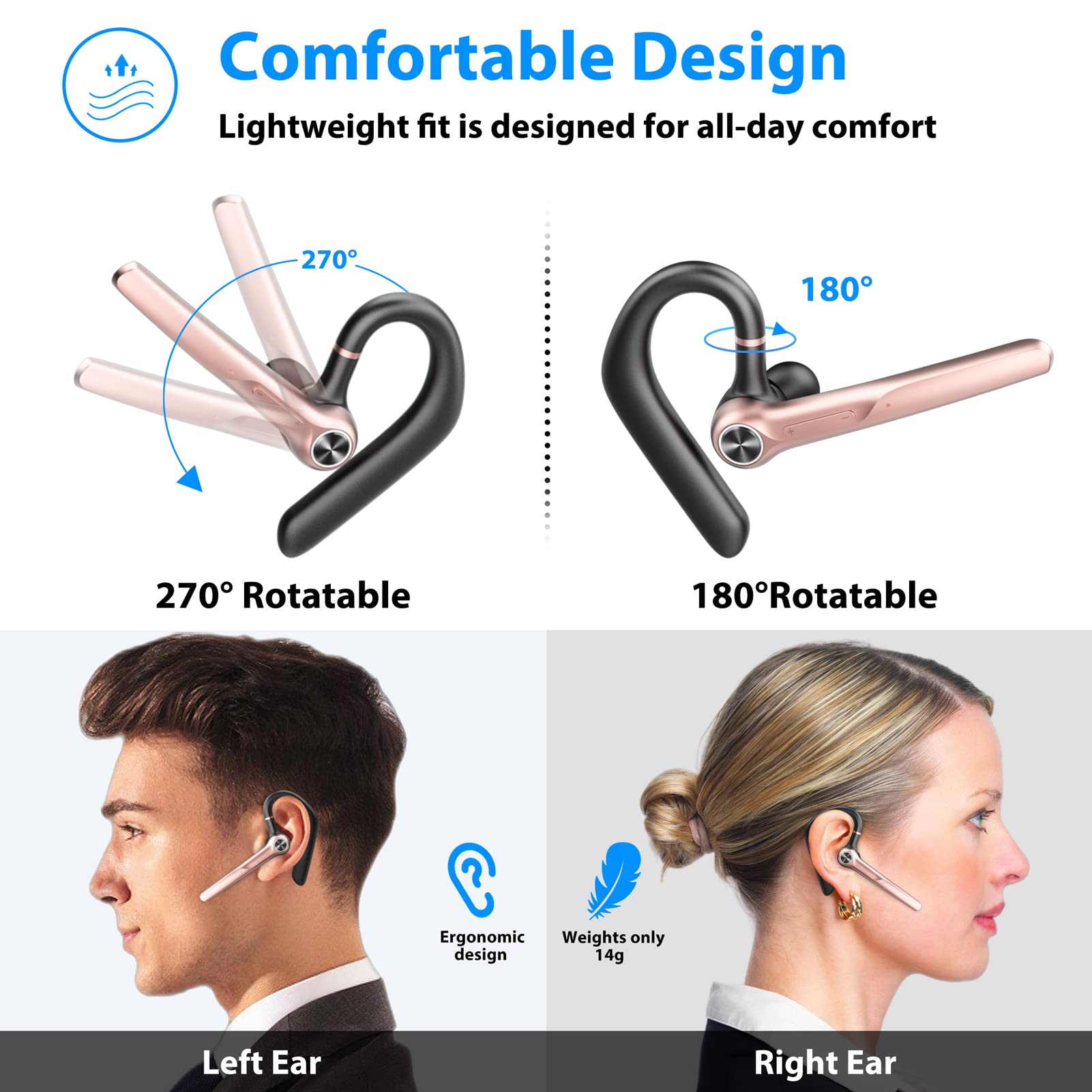 Earbay Bluetooth Earpiece with 400mAh Battery Display Case G3